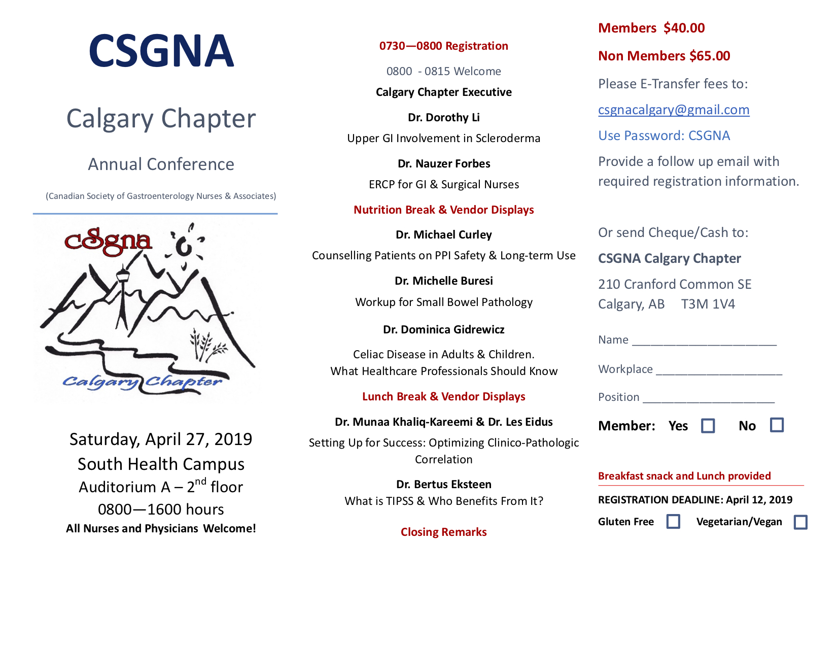2019 CSGNA Calgary Chapter Conference Brochure Final